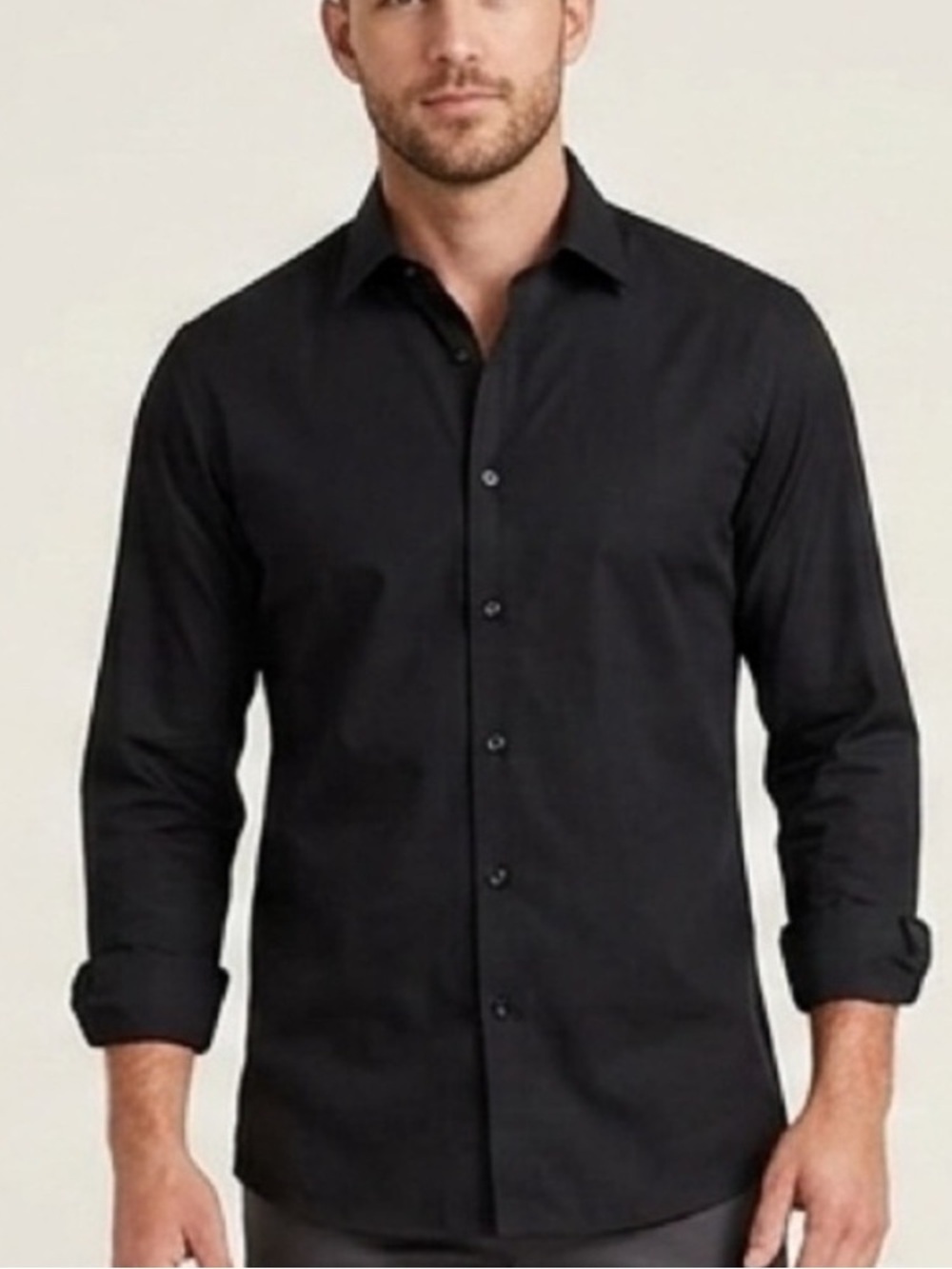 NWT Galaxy
By Harvic Black Long Sleeve Button Down Dress Shirt 2XL
